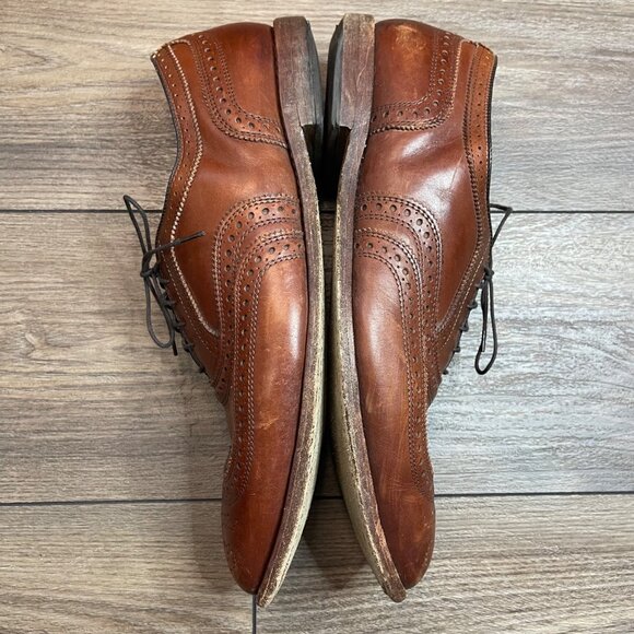 Allen Edmonds McAllister Wingtip Oxford Dress Shoe Men's 12D Dark Chili Leather - Picture 3 of 13